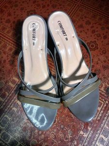 Gray &amp; Gold Strappy Sandals