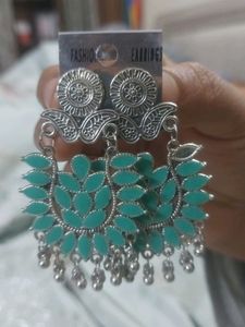 Stylish Turquoise Silver Earrings