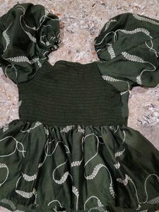 Green Puff Sleeve Top