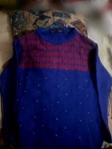 Stylish Blue Knit Sweater