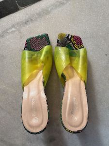 Styleaves Transparent Snake Print Mules - Size 39