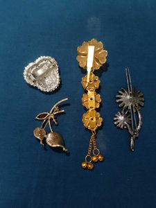 3 Types Of Hair Clips &amp; 1 Saree Pin