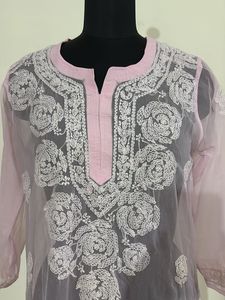 Elegant Pink Chikankari Kurta