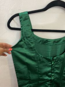 Satin Green Maxi Dress
