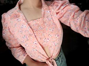 Floral Tie-Front Top