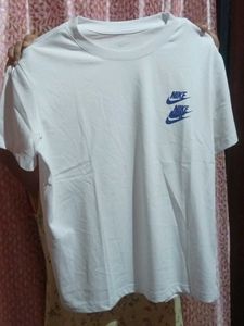 Nike Double Logo White Tee - Size M