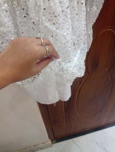 Unused White Sequin Embellished dress