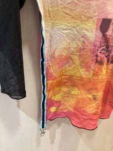 Beautiful Graphic Print Mesh Top