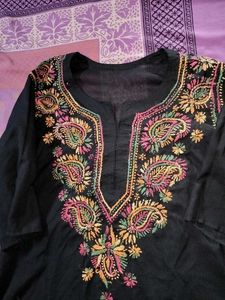 Embroidered Black Kurti