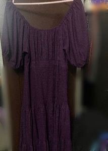 Purple Off-Shoulder Dress