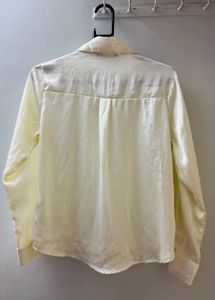 Satin White Shirt-L