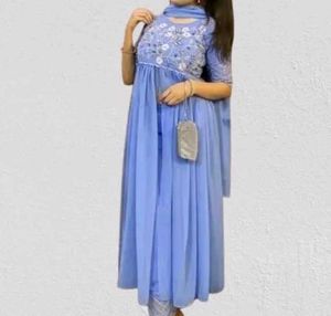 Blue Embroidered Salwar Kameez
