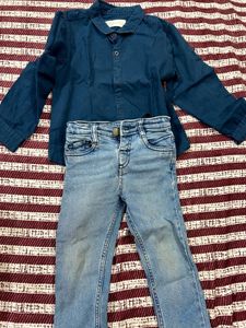 Denim Jeans For Boys Of 2 Years( Free Shirt)