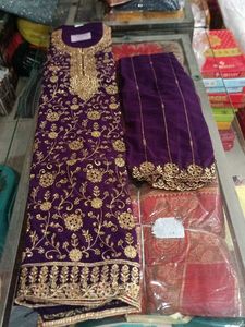 Embroidered Purple Salwar Kameez