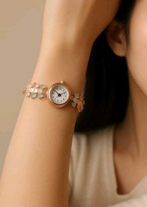 Rose Gold Gemstone Bracelet Watch