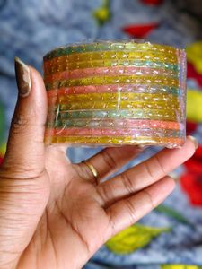 Raindrop crystal glass bangles