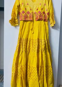 Ethnic Long Frock- Yellow