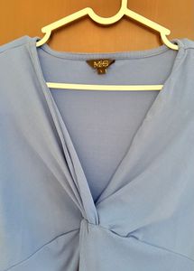 Blue Twist Front Top