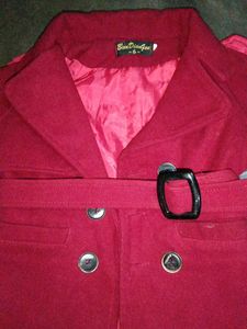 Burgundy Belted Coat