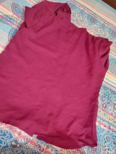 Madarin Collar Purple Georgette Shirt