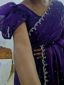 Elegant Purple Saree with Embellishments