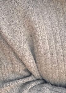 Gray Ribbed Knit Sweater