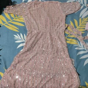 Pink Sequin Mini Dress