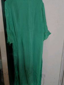 Embroidered Green Kurti