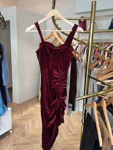 XS Burgundy Velvet Mini Dress