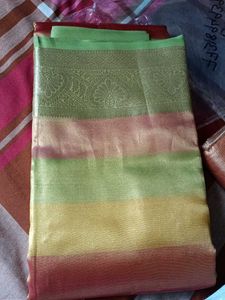 New Saree Witg Green Pattu Boarder
