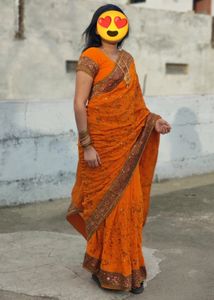 KUNDAN WORK Saree With Blouse