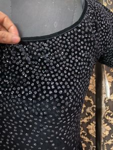 Black Velvet Embellished Maxi Dress