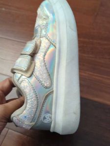 Girls Silver Glitter Sneakers