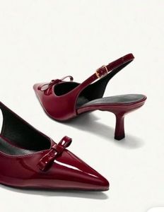 Burgundy Bow Heels