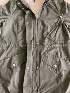 H&amp;M Olive Green Hooded Parka Jacket
