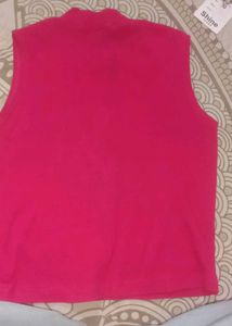 Pink Zip-Up Sleeveless Top