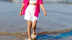 White Asymmetrical Mini Skirt and short