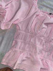 Pink Ruffle Detail Top
