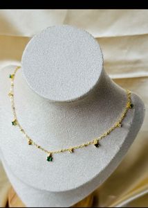Laila Greenstone Dainty necklace Anti-tarnish