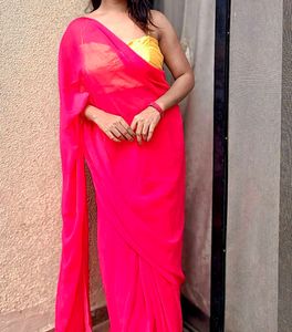 Pink Ready To Wear Saree