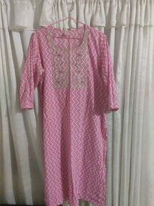 Pink Embroidered Kurta