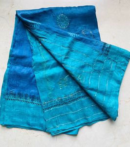 Paper Silk Blue Saree