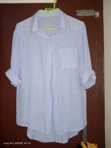 Blue Button-Down Top