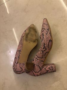 Corsica Pink Snakeskin Pointed Heels