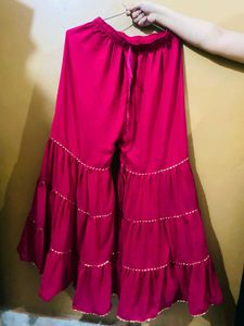 Heavy Red Wedding Sharara Set Dupatta