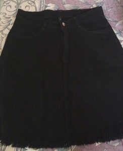Black Denim Skirt