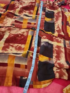 L Size Libas Kurti - Vibrant Red and Yellow Plaid