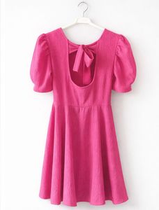 Pink Puff Sleeve Dress