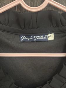 Black Ruffle Blouse