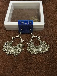 Silver Jhumka Earrings